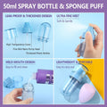 Long Lasting Makeup Setting Spray Kit- 6.76 Fl oz Hydrating Matte Finish Mist Lightweight Face Make up Fixer +Travel Size Spray Bottle+Sponge Puff