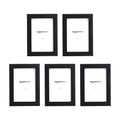 Amazon Basics Rectangular Photo Picture Frame, 6 X 4 Inches, Pack of 5, Black