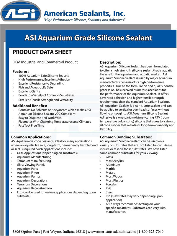 Clear Aquarium Silicone Sealant - 10.2 Fluid oz Cartridge