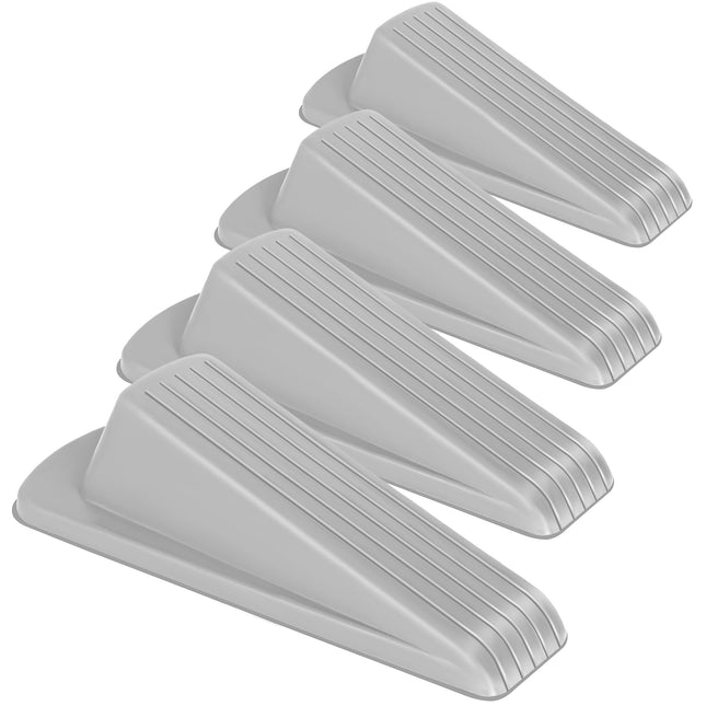 4 Pack Premium Rubber Door Stoppers Wedge, Door Stops for Carpet Heavy Duty Door, for Bottom of Door on Tile, Concrete, 