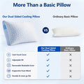 QUTOOL Enhanced Cooling Pillows for Sleeping, Shredded Memory Foam Pillows 2 Pack, Bed Pillows Queen Size Set of 2, Support yet Soft Pillow for