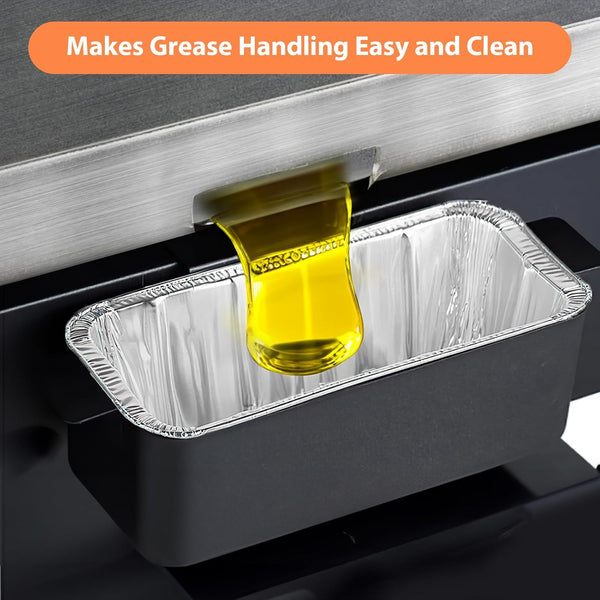 50-Pack Griddle Accessories for Blackstone - Grease Cup Liners Compatible with Blackstone 5017 Griddle, Aluminum Foil Drip Pan Disposable Grease