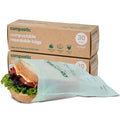 Home Compostable Resealable Sandwich Bags (7"X7"), Microwave & Freezer Safe, Organic Food Storage Container, 60 Count (30 per Box)