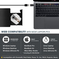 ROOFULL External CD DVD Drive for Laptop, USB 3.0 Type-C Portable CD/DVD Player Burner Reader Writer Adapter for Windows 11/10 Computer Mac