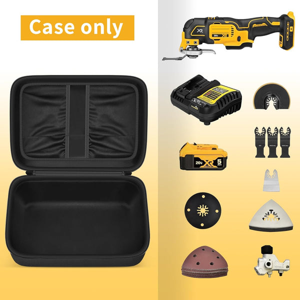PAIYULE Oscillating Tool Case for DEWALT DCS356B/DCS354B, Box Only | Hard EVA Shell, Custom-Fit Storage, Blade Organizer and Room for Two