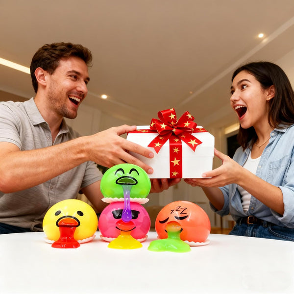 Vomiting Egg Slime Toy - Funny Prank Squeeze Stress Ball Puking Yolk, Novelty Fidget Relief Toy Gag Gift for Kids Adults, Christmas Stocking