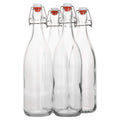 AYL Flip Top Glass Bottle [1 Liter / 33 Fl. Oz.] [Pack of 4] Ã¢ÂÂ Swing Brewing Bottle with Stopper for Beverages, Oil, Vinegar, Kombucha, Water,