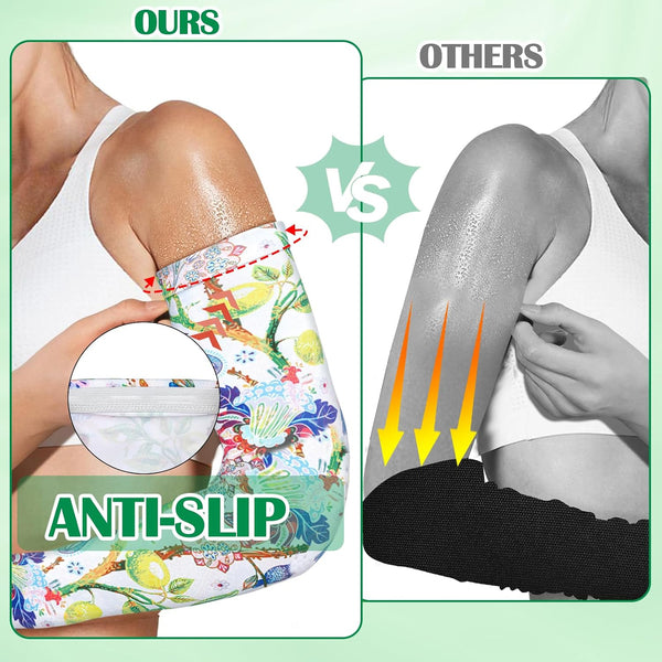 4 Pairs Gardening Sleeves Anti-Slip Arm Protection with Thumb Hole Sun Sleeve Cooling Arm Sleeves for Women Men Outdoor Mixcolor-a