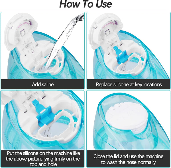 Silicone Saltwater Pods Refills Accessories Compatible with Navage Nasal Care - Save Saltwater Pods for Easy Operation (10 Pack-Blue)