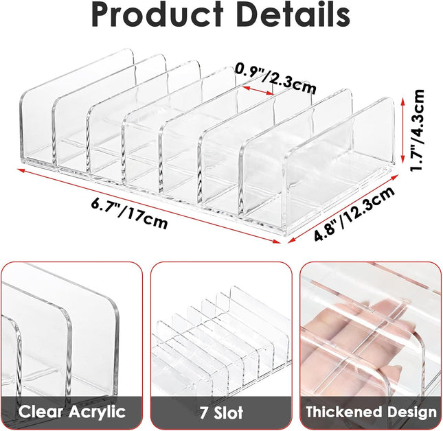 Hipiwe Clear CD Holder - 7 Slot CD Storage Box CD DVD Display Rack Tray Holds up to 14 Standard CD Cases, Tabletop Plast