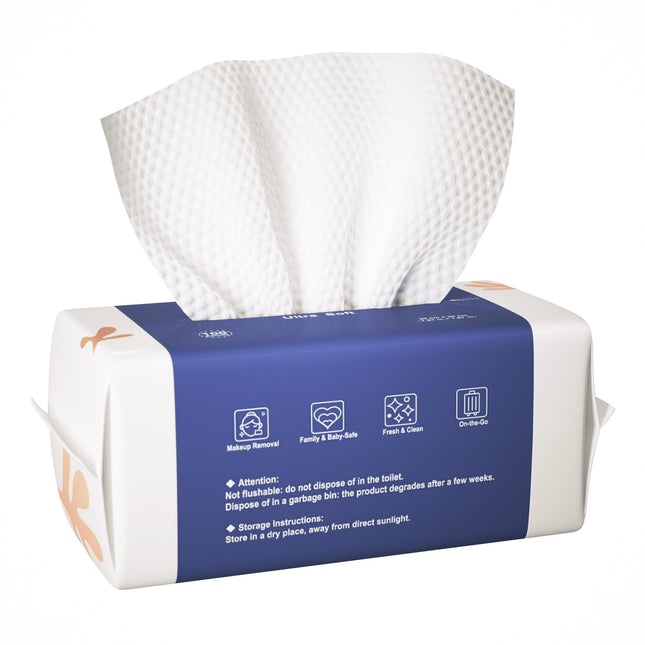 Ourmed Life Face Towels, Disposable Biodegradable Clean Facial Towels for Sensit