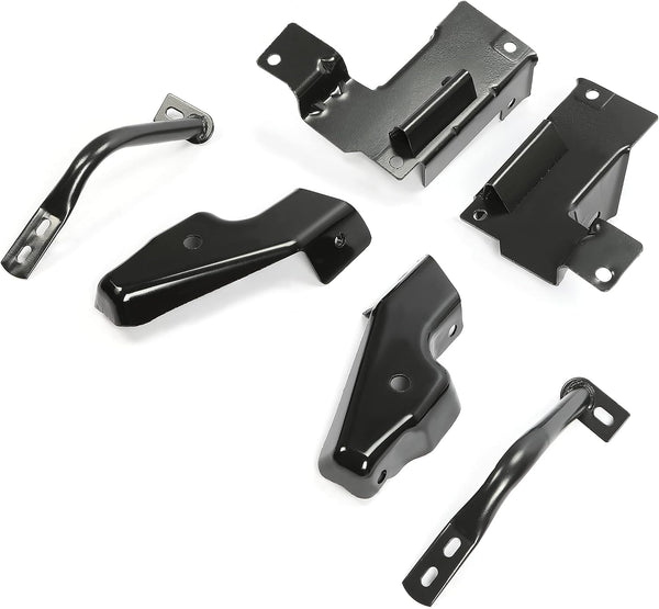 HECASA 6 PCS Front Bumper Bracket Set Compatible With 2003-2006 Chevy Silverado 2002-2006 Chevy Avalanche Replace For 15059687 GM1066175 15059688