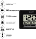 Sharp Atomic Digital Alarm Clock | Auto Set, Time Display, Date Display, Temperature Display
