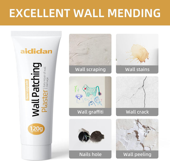 2Pcs Drywall Repair Kit Hole Repair Patch Kits Wall Spackle Repair Paste Wall Mending Agent Quick Fix Solution for Home 