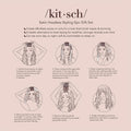 Kitsch Satin Heatless Hair Curler Styling 5pc Gift Set - Satin Heatless Hair Curler w/ 2 Scrunchies, Ceramic Thermal Roller & Claw Clip, Gifts for
