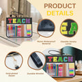 Chenille Letter Clear Zipper Pouch for Travel Preppy Patch Makeup Bag-Nylon Cosmetic Preppy Makeup Waterproof Organizer Bag Set for Women
