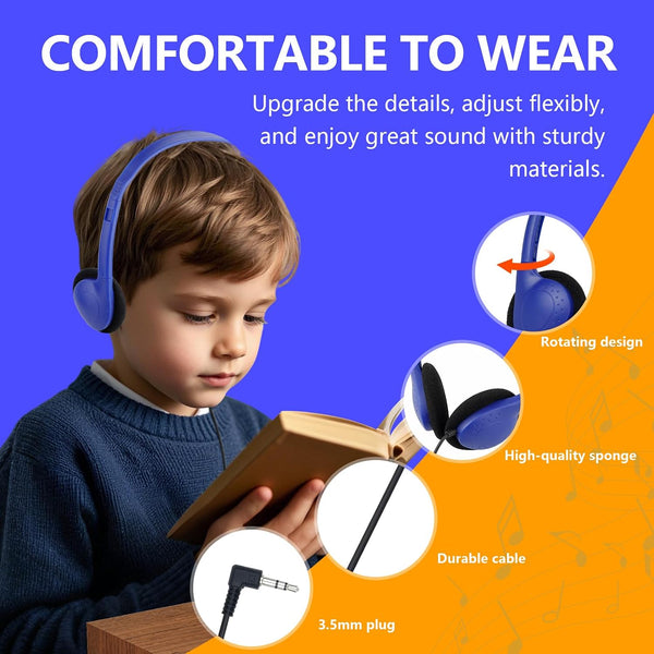 Classroom Kids Headphones Bulk 18 Pack for School Students Children Teen Boys Girls, Whole Bulk Headphones for Classroom Earphones 3.5mm Jack