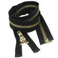 Leekayer Separating Metal Jacket Zipper 0 24 Inch Brass Zipper Heavy Duty Metal Zippers for Jackets, Sewing Coats Crafts (24" Brass