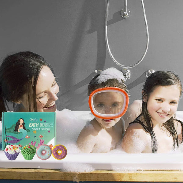 10 Bath Bombs for Kids, Bath Bomb Gift Set, Natural Bubble Bathbombs, Shea Butter Dry Skin Moisturize, Fizzy Spa Bath for Her Mom Women Kids Girls