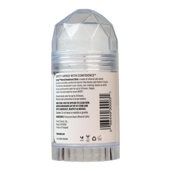 CRYSTAL Deodorant Stick (30003), Unscented, 4.25 Ounce Unscented 4.25 Ounce (Pack of 1)