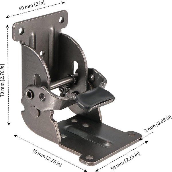 MANCHAP 4 PCS Self Locking Folding Hinge, 0-90-180 Degree Foldable Leg Hinge Support Bracket with Screws for Table Leg, Workbench, Black