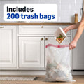 Amazon Basics Trash Bags, Tall Kitchen Drawstring, Unscented, 13 Gallon, 200 Count, Pack of 1, Packaging May Vary Unscented 200 Count (Pack of 1)