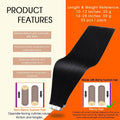Full Shine Tape In Hair Extensions Human Hair, Jet Black 10 Inch 30G 20Pcs | Remy Tape Ins, Seamless Invisible Black Hair Extensions, Straight