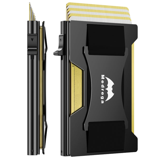 Smart Wallet for Men Slim Minimalist: Metal Pop up Wallet - RFID Front Pocket Cr