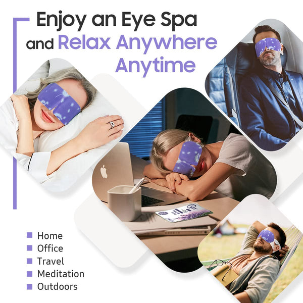 BeHoomi 20 Packs Steam Eye Mask, Heated Eye Mask Warm Compress for Eyes, Disposable Self Heating Steam Mask for Home, Sleep, Spa, Travel