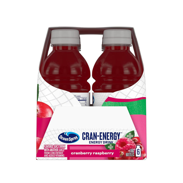 Ocean Spray® Cran-Energy™ Cranberry Raspberry Juice Drinks, 10 Fl Oz Bottles, 6 Count (Pack of 1) Cranberry Raspberry 10 Fl Oz (Pack of 6)