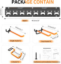 Garden Tool Organizer Wall Mount - Garage Storage and Organization Yard Tool Hanger with Adjustable Pegboard Hooks Shed Rack for Broom Mop Shovel
