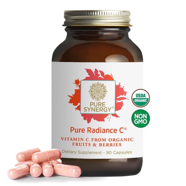 PURE SYNERGY Pure Radiance C | Organic Vitamin C Capsules | 100% Natural, Whole 
