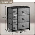 Sorbus Dresser with 7 Drawers - Chest Organizer Tower Unit with Steel Frame, Wood Top, Easy Pull Fabric Bins - Storage Furniture for Bedroom,