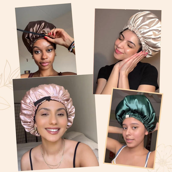 YANIBEST Adjustable Satin Bonnet to Reduce Frizz, Silk Feeling Hair Wrap One Size Bold Cheetah