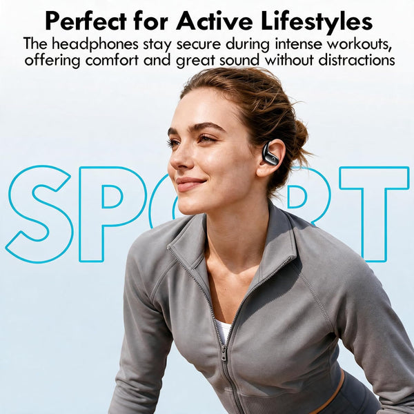 kurdene Wireless Earbuds Bluetooth Headphones with Secure Earhooks 60Hrs Black