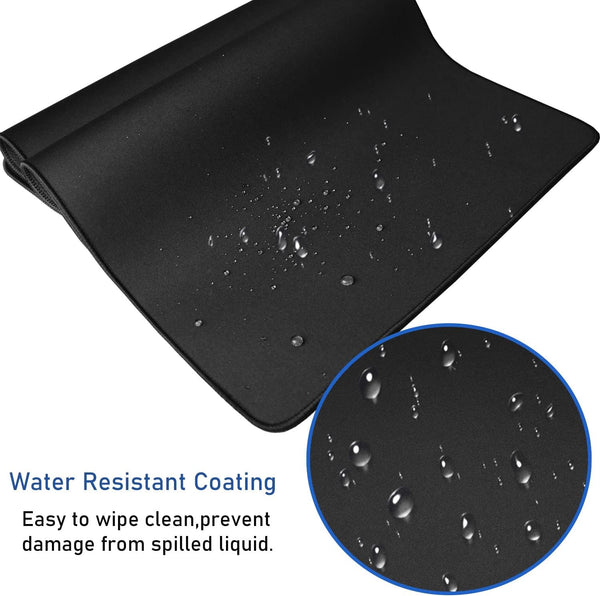 Large Extended Gaming Mouse Pad with Stitched Edges, (31.5X15.7In) Durable Non-Slip Natural Rubber Base, Waterproof Computer Keyboard Pad Mat for