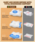 Cozyplayer True Cooling Cervical Neck Pillow for Pain Relief, Ergonomic Side Sleeper Pillow for Neck Support, Odorless Orthopedic Contour Memory