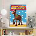 OULUN Toy Inspired Stories Party Supplies, Pin the Tail on the Bullseye Party Game, Large Poster 24PCS Reusable Tail Stickers for Kids Boys