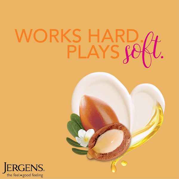 Jergens Deep Restoring Argan Oil Body Lotion For Dry Skin, 16.8 fl oz | Vitamin E, Restores Hydration, Long-Lasting Moisture, Lightweight Feel,