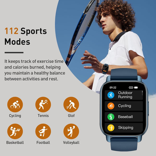 Smart Watch for Men Women, 1.85" HD Screen Smartwatch (Answer/Make Call) with Heart Rate Sleep Monitor Pedometer, 110+ Sports Mode Fitness Watch,