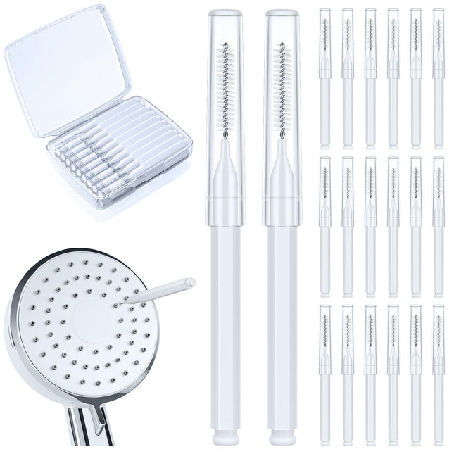 Shower Head Cleaning Brush for Small Hole,Multifunctional Shower Head Cleaner Tool Anti-Clogging Nozzle with Storage Box
