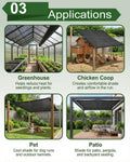 vensovo 50% Black Shade Cloth, 6 x 12 ft HDPE Sunblock Mesh | Medium shade for plants, patios and greenhouses, helping reduce direct sunlight