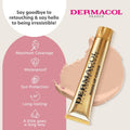 Dermacol - Full Coverage Matte Foundation with SPF 30, Waterproof Foundation for Oily Skin, Acne, & Under Eye Bags, Long-Lasting Makeup, 30g -