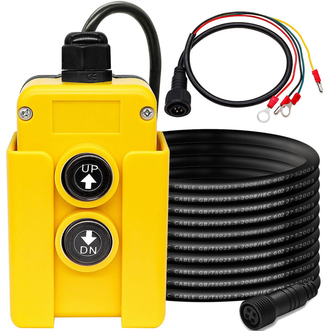 Taiss 4 Wire Dump Trailer Remote Control Switch 12V DC - Industrial Pushbutton up down Controller for Truck Lift Unloadi