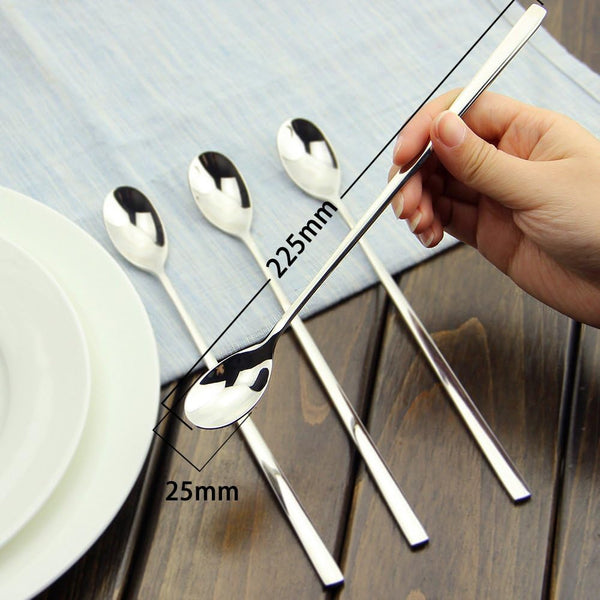 AOOSY Long Handle Spoon, Coffee Stirrers, 9-inch Ice Tea Spoon,Set of 6 | Premium 18/10 Stainless Steel Iced Teaspoon for Mothers Milks Tea Mixing