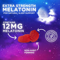 Sleep Gummies with Melatonin - Extra Strength Sleep Gummy, 12 Mg Melatonin, Natural Melatonin Gummy, Occasional Sleep Support Supplement for