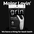 GRIN Molar Flosspyx, Floss Picks, 75 Count, Dental Flossers, Minty Flavor, Recycled Plastic, Great for Reaching Back Teeth, Slide Easily Between