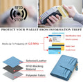 Oscaurt Small Wallet Women RFID Blocking Bifold Compact Credit Card Holder Leather Wallets for Women with Zipper Coin Pocket and 2 ID Window (Blue)