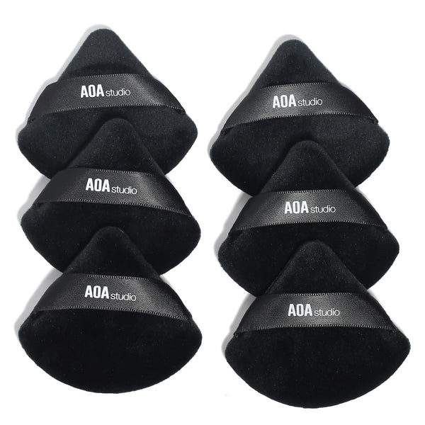AOA Studio Velvet Puffs Makeup Puff Set of 6 Loose Powder Body Powder, Velour Makeup Blender Sponge Foundation Blending Sponges Set Beauty Makeup