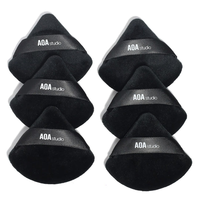 AOA Studio Velvet Puffs Makeup Puff Set of 6 Loose Powder Body Powder, Velour Makeup Blender Sponge Foundation Blending 